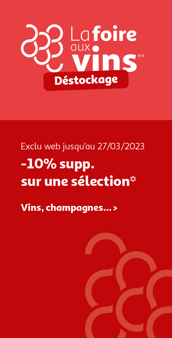 Exclu web jusqu'au 27/03/2023, -10% supp sur une sélection* - Vins, champagnes...
